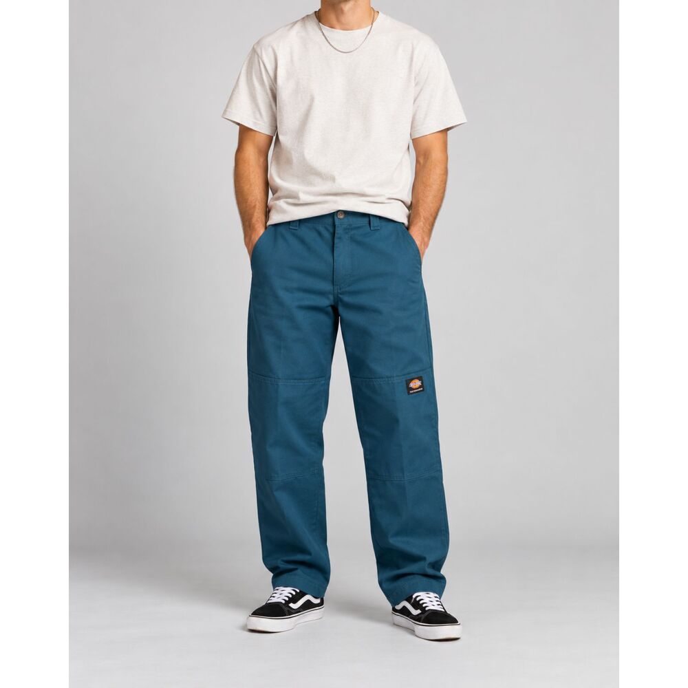 Dickies Skateboarding Men's Double Knee Work Pants Teal Blue Relaxed 30